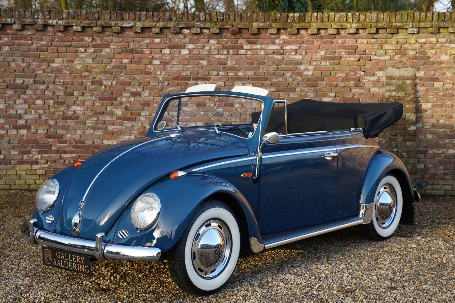 Welly Modèle VW Coccinelle Cabriolet Bleu Métal/Plastique 11-12 Cm - Voiture Miniature Collection Détail Portes Ouvrantes